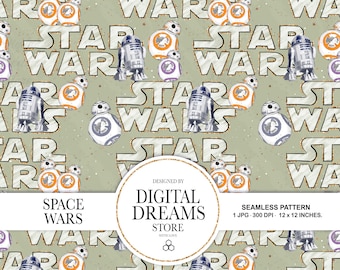 Papel de Star Wars: patrones de papel digital "STAR WARS DREAMS", Storm trooper, Star Wars instantáneo, Patrón sin costuras, Star Wars sin costuras