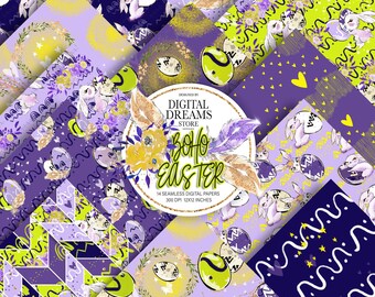Pascua mágica, estilo boho, patrón sin costuras, huevos de Pascua, patrón de superficie, conejo, Bonny de Pascua, chica planificadora, planificador de Pascua.