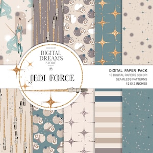 Space Wars Star paper pack: Jedi seamless pattern,  Repeat Pattern, Star Wars instant download, Darth Vader, jedi.