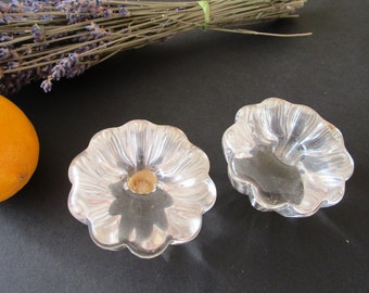 Een ORREFORS Crystal Candle Holder Stella Bloem vormige Glazen Kandelaar Houder Vintage Zweedse Kunst Glas