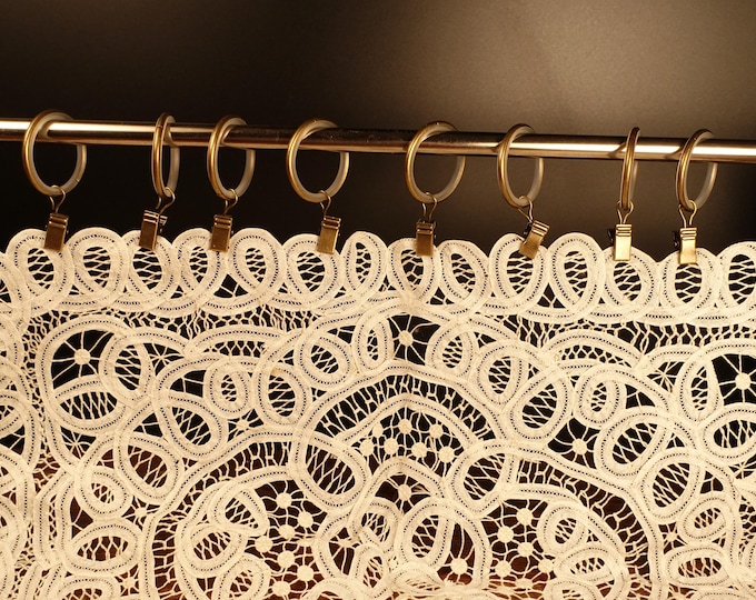 Antique Brass Tone Metal Curtain Rings 30 Mm Pinch Clips for Curtains ...