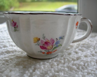 Rare Antique Meissen Crossed Swords Tea Cup Porcelain Hand-painted Floral Meissen of Germany Cup Floral antique cup