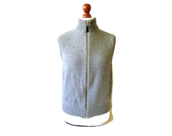 Vintage y2k Gray Lambswool Angora Sweater Vest by Johnstons (Size S-M)