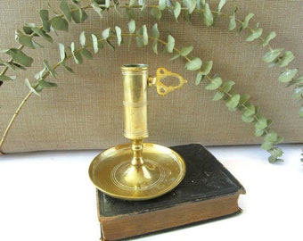 Swedish Vintage Solid Heavy Brass Candlestick Holder MCM Mid Century Modern Design Home Decor Antique Sweden Norway Nordic Decor Gift