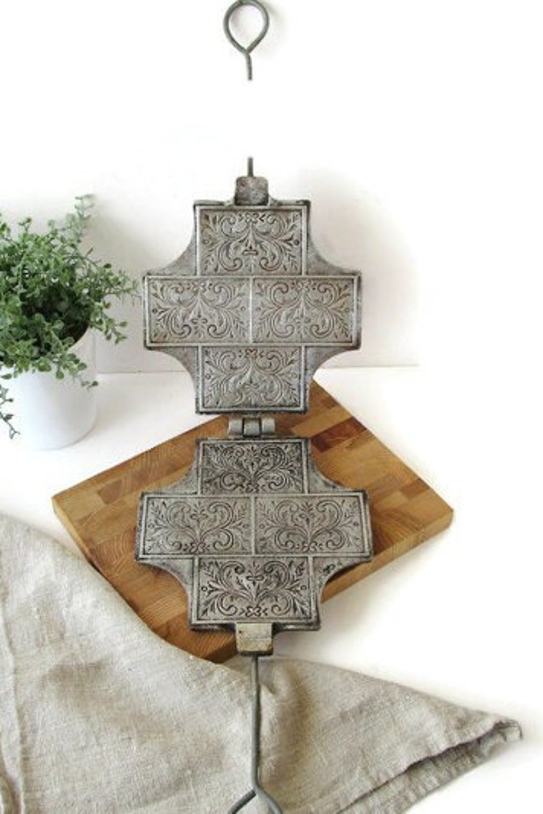 Vintage Norwegian Waffle Iron Old Metal Waffle Maker Etsy Australia