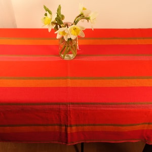 Vintage Table Cloth Red and Orange - Etsy