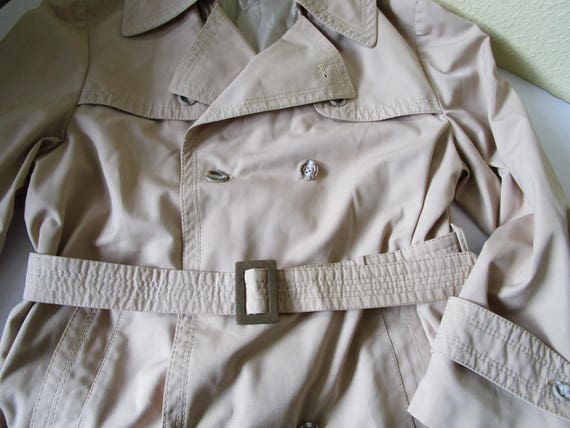 Men's Vintage Trench Coat 70s Long Beige Coat  Me… - image 10