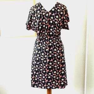 Marimekko Jenni Mini Unikko Dress Floral Cotton Jersey Short Sleeve Summer Dress Finnish Design, Size M Medium, Great condition