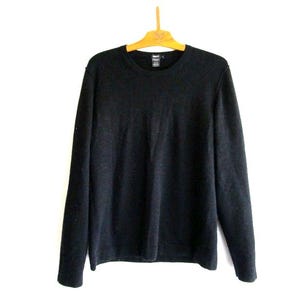 Luxurious Vintage 100 % CASHMERE Black Sweater Men&#39;s Pullover Sweater Long Sleeve Crew Neck Warm Soft . Size M-L . Gift For Him