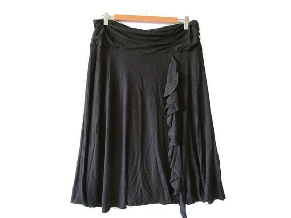 Zwarte rok Wolman. Zomer rok. Jersey Rok. Onder knierok. Losse Fit Skit. Casual alledaagse skit. Maat XL Etsy Nederland