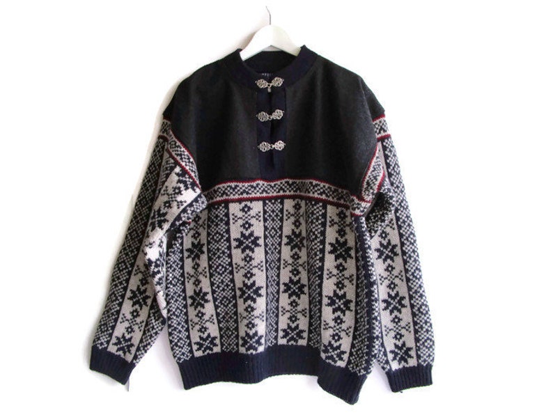 Vintage BOUVIAC Norwegian Sweater Nordic Wool Jumper Ski - Etsy