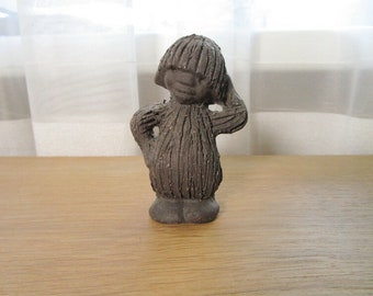 Lisa Larson by RAMSING Troll Figurine Vintage Stoneware Ceramic Small Brown Troll Denmark