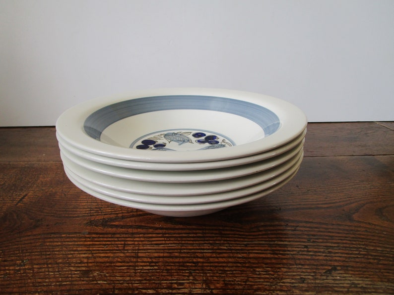 Vintage zeldzame RORSTRAND Zweden GILLE Soup Plate Collectible Blue White Plate Hand Painted Plate Scandinavisch Design Scandi Design afbeelding 7