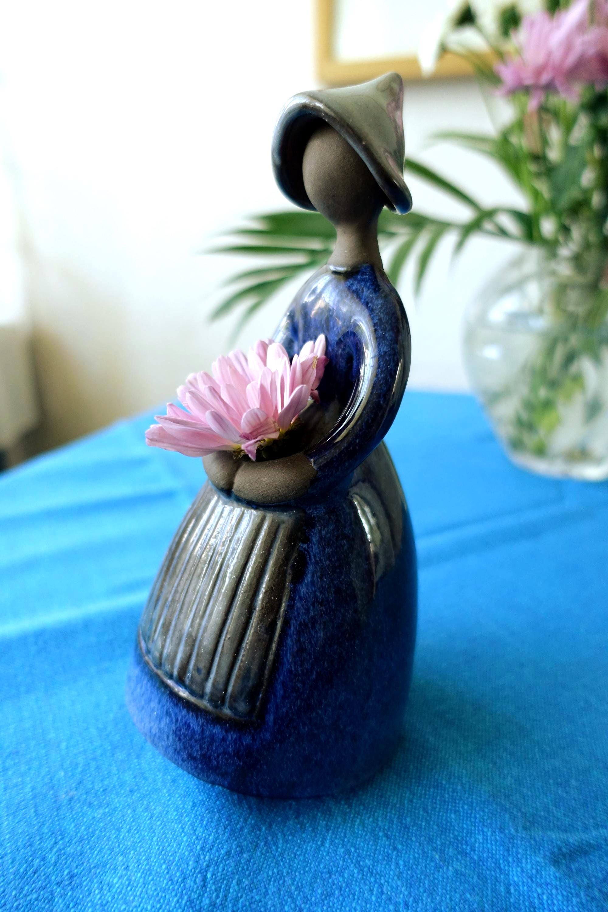 Jie Gantofta Sweden Ceramic Girl Figurine Vase Vintage