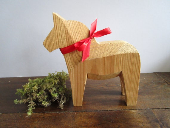 Large Dala Horse 8 In Wooden Figurine Wood Horse Traditional Scandinavian Home Decor Kids Room Decor Collectible Primitive Folk Art Sweden