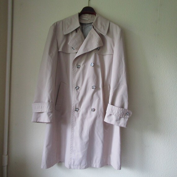 Men's Vintage Trench Coat 70s Long Beige Coat  Me… - image 3