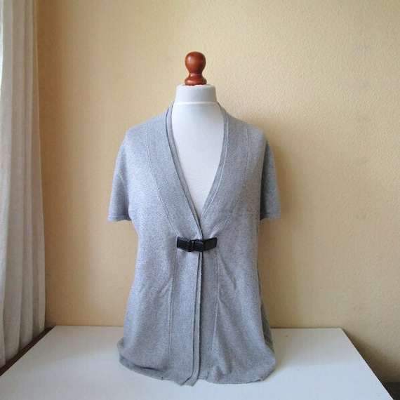 Y2K Vintage Grey Vest Women Wool Blend Sweater Ve… - image 1