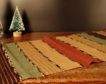 One Vintage Swedish Wool Table Runner Brown Yellow Green Table Runner Table Topper Scandinavian Vintage Table Linens Geometric Design MCM
