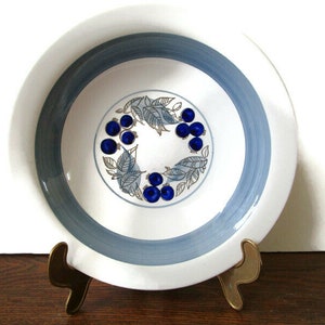 Vintage zeldzame RORSTRAND Zweden GILLE Soup Plate Collectible Blue White Plate Hand Painted Plate Scandinavisch Design Scandi Design afbeelding 1