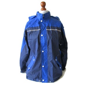 90s Vintage PAPACINO Windbreaker Shell Jacket Waterproof Rain Coat Waterproof Jacket Windproof Jacket Blue Jacket Unisex Size 164cm Youth