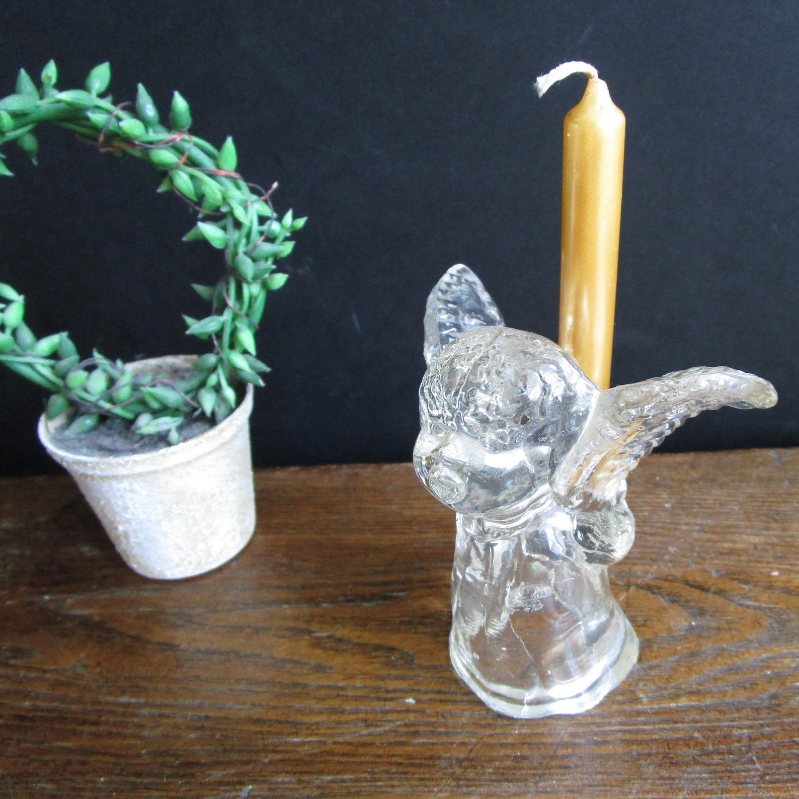 Vintage Swedish Art Glass Angel Candle Holder Glass Angel Etsy
