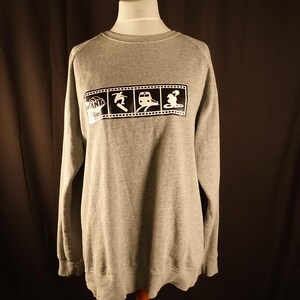 Y2K Vintage Cotton Sweatshirt in Grey Long Sleeve for Men Casual Jumper Cotton Sweater Vintage Sports Wear size M-L