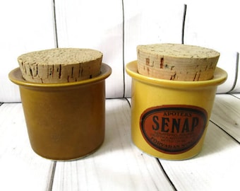 Scandinavian Vintage STIG LINDBERG Stoneware Jar Pot Jar Pottery By GUSTAVSBERG Sweden Scandinavian Design Yellow Gustavsberg Apoteken