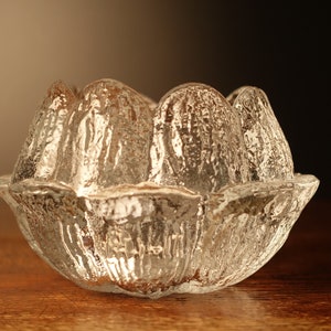Scandinavian Art Glass Crystal Votive Candle Holder HOLMEGAARD Danish Royal Copenhagen WATER LILY  By Sidse Werner Tea Light Candleholder