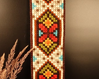 Bell Pull Norway Folk Art Wool Tapestry Hand made Needlework Home Wall Décor Norwegian Gift  Ready To Hang