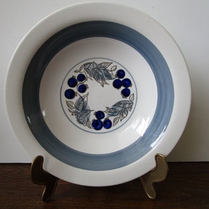 Vintage zeldzame RORSTRAND Zweden GILLE Soup Plate Collectible Blue White Plate Hand Painted Plate Scandinavisch Design Scandi Design afbeelding 3