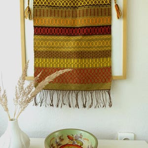 60s Vintage Scandinavian Hand Woven Tapestry Geometric Pattern Wool Wall Hanging Wall Décor Mid Century Modern Nordic Home Décor Fiber Art