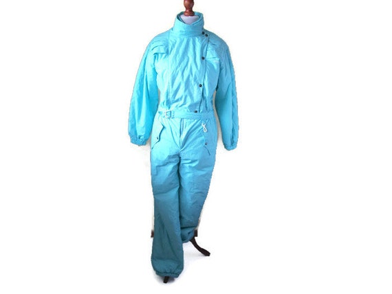 Vintage Ski Suit One Piece Snow Jumpsuit, Retro, L