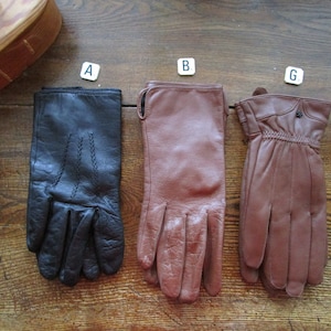 ONE Pair Elegant Vintage Women Soft Genuine Leather Gloves Warm Fall Winter Gloves Brown or Black Natural Leather Accessories Size Medium M
