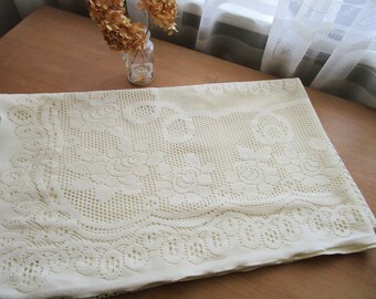 ヴィンテージ フレンチ レース テーブルクロス クリーム アイボリー