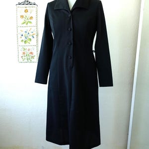 NINA Finland 70s Vintage Black Dress All Seasons Long Sleeves Everyday Midi Dress Office Dress Women&#39;s Size M Medium