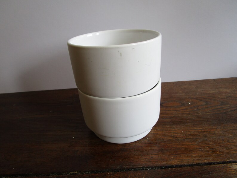 ONE Mid Century Modern Small White Planter Pot vintage Sagaform Stoneware Plant Holder Bowl Céramique Suède Décor Scandinave Design image 6