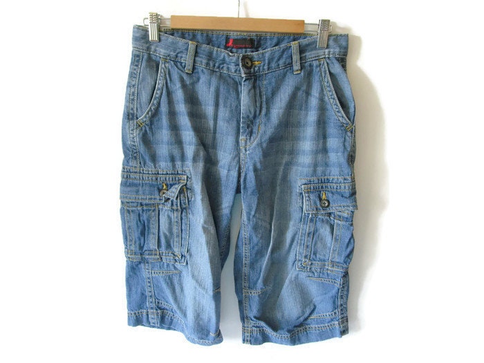 MEN'S JEANS SHORTS 00's Men Denim Cargo 