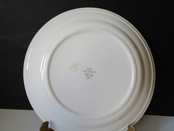 Vintage ARABIA Suomi Finland Plate Blue and White Dinner