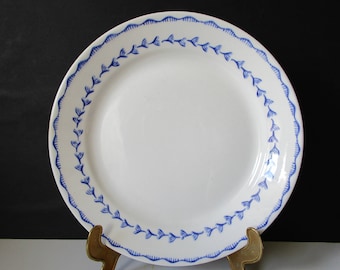 Vintage ARABIA Suomi Finland Plate Blue and White Dinner Plate Collectible- with chips on rim of the plate last one left.