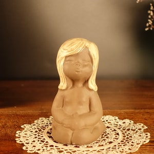 Norrmans Keramik Mädchen Figur Vintage skandinavische Keramik Figur braun MCM schwedische Keramik Retro Wohnkultur Sammlerfiguren