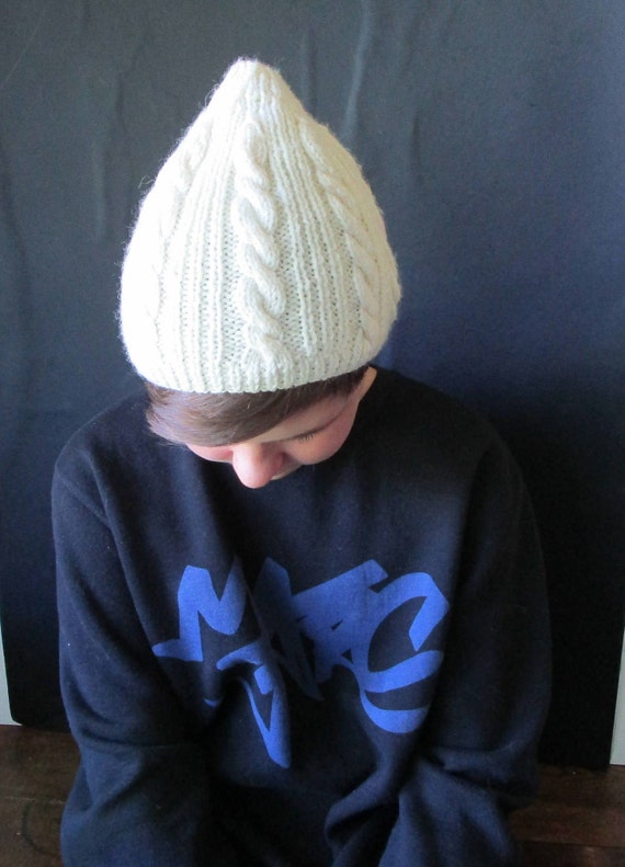 Hand Knitted Cabled Hat Children's Hat Cabled Bean