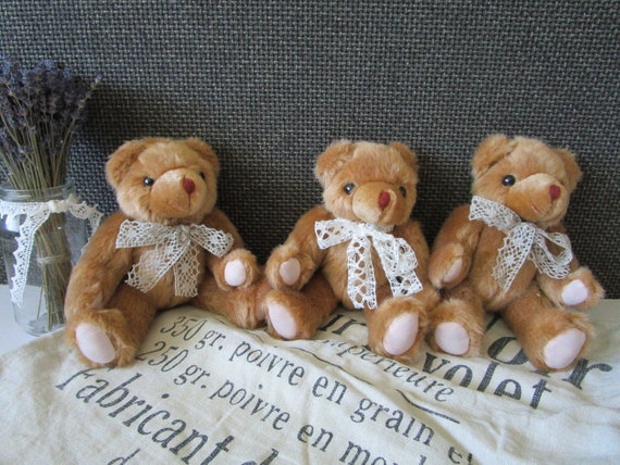 90s Vintage Teddy Bear Plush Brown Stuffed Jointed Bear Home Décor