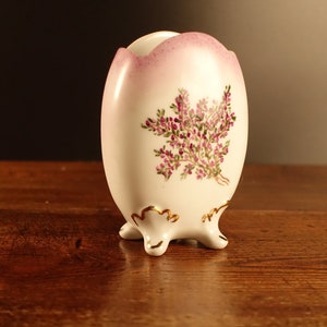 Beautiful 50s Vintage French Vase Hand Painted Porcelain Small White Floral Vase Bohemian Home Décor Collectible Gift for Her