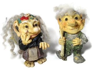 Vintage Norwegian Troll Figurine Old Troll Collectible Scandinavian Troll Troll Troll Man or Troll Woman Statue Norway Folk Art