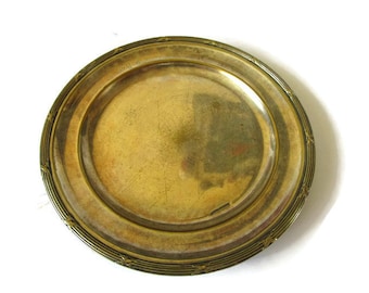 Boho Vintage ronde zilveren ijdelheid lade Boho zilver serveren verzamelvak antieke Scandinavische Shabby Chic Home Decor Wall Decor zilver kaars verzamelvak