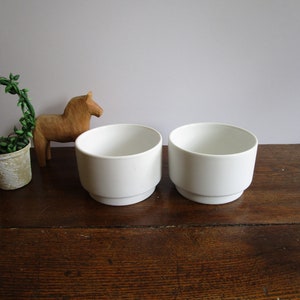 ONE Mid Century Modern Small White Planter Pot Vintage Sagaform Stoneware Plant Holder Bowl Ceramic Sweden Decor Scandinavian Design image 4