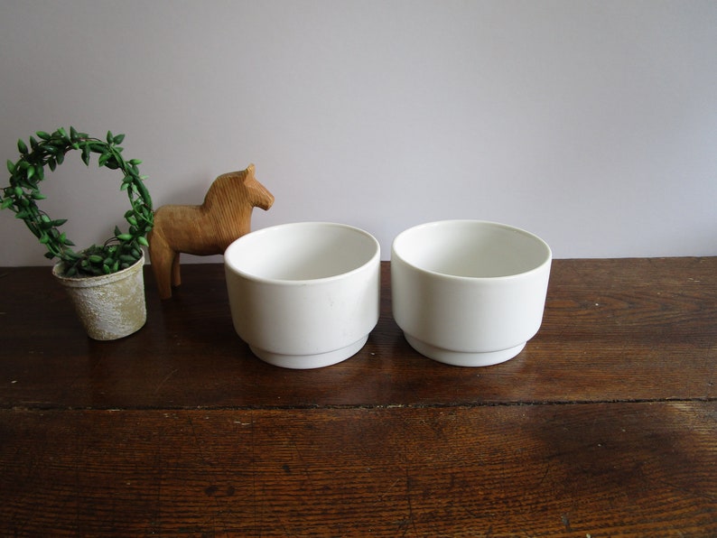 ONE Mid Century Modern Small White Planter Pot Vintage Sagaform Stoneware Plant Holder Bowl Ceramic Sweden Decor Scandinavian Design image 4