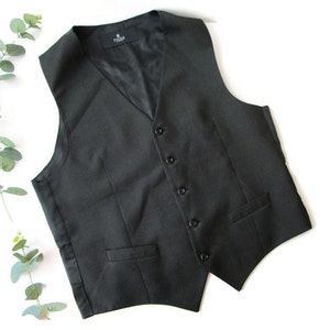Men&#39;s Vest Black Vest Wool Blend Gentlemen&#39;s Vest Men&#39;s Waistcoat Formal Fitted Edwardian Victorian Renaissance Steampunk Baroque Size M-L
