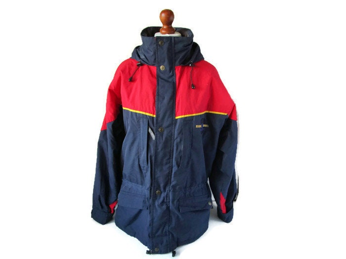 Vintage 90s Ski Jacket Parka by DEAUVILLE DOWNHILL Men Insulated Winter  Parka Coat Active-wear Casual Jacket Blue Red Size MEDIUM - Etsy