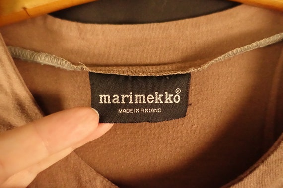 00s Vintage Marimekko Made in Finland Brown Blous… - image 2